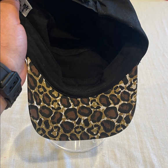 Disney Black Hat with Rhinestone Mickey and leopard trim - Picture 5 of 7